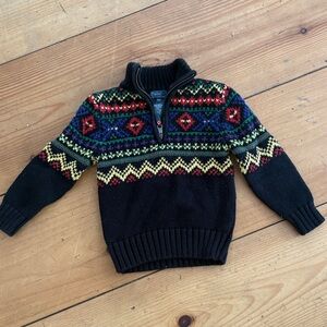 Polo by Ralph Lauren Black Fair Isle Half-Zip Pullover